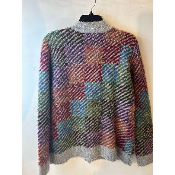 Appleseed sweater cardigan small color block Big Buttons - Picture 5 of 8